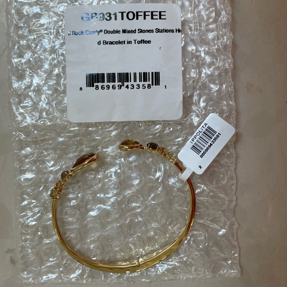 NWT Ippolita Rock Candy Citrine Smoky Quartz 18K Yellow Gold Bangle Size Small - Picture 8 of 9